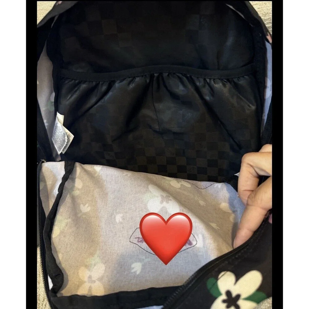 EUC VANS Old Skool Grom Backpack VN000H4YDAJ1 Black With/ Floral Print